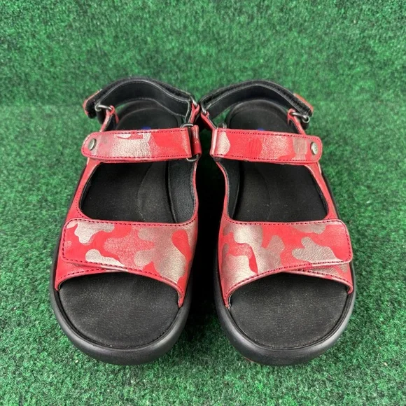 Wolky Rio Red Camo Black Slingback Comfort Sandals Size EU 36 US 5.5-6 - Picture 2 of 7